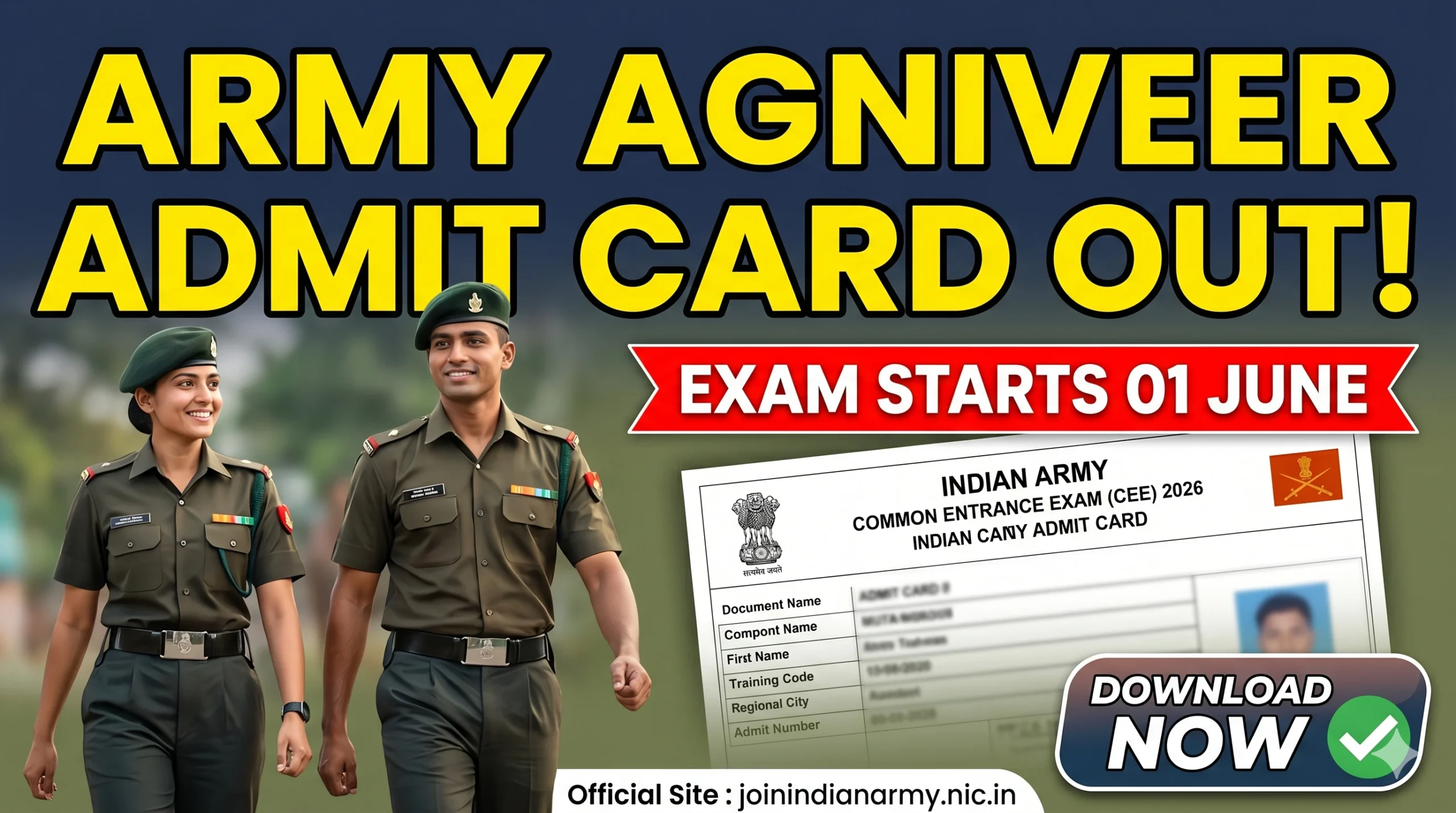 Indian Army Agniveer Admit Card 2026