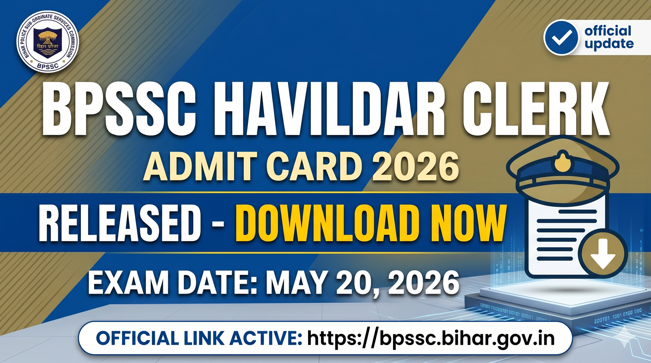 BPSSC Havildar Clerk Admit Card 2026